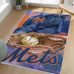 MLB New York Mets Area Rug Non-Slip Baseball Carpet Home Decor Gift Idea For Fans NYM162