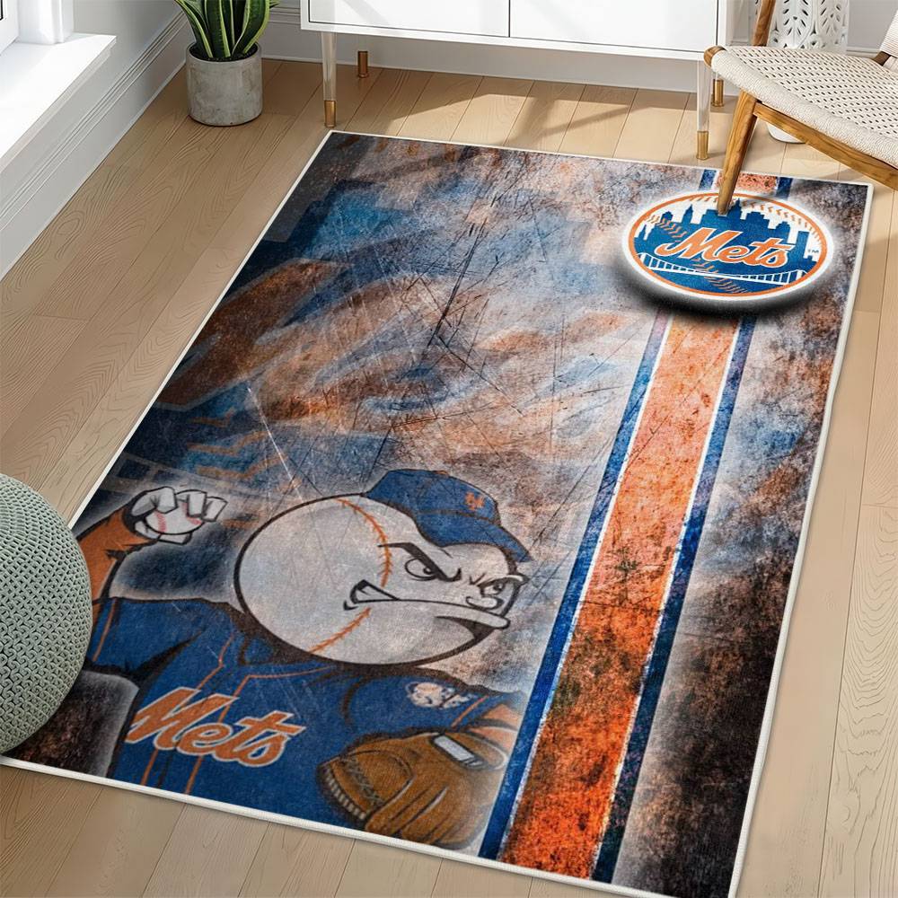 MLB New York Mets Area Rug Non-Slip Baseball Carpet Home Decor Gift Idea For Fans NYM17