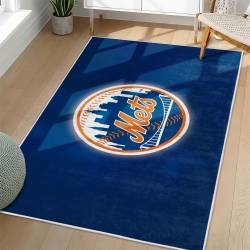 MLB New York Mets Area Rug Non-Slip Baseball Carpet Home Decor Gift Idea For Fans NYM173