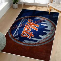 MLB New York Mets Area Rug Non-Slip Baseball Carpet Home Decor Gift Idea For Fans NYM175