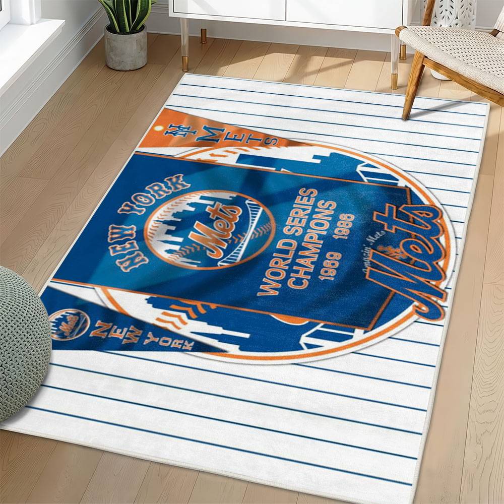 MLB New York Mets Area Rug Non-Slip Baseball Carpet Home Decor Gift Idea For Fans NYM178
