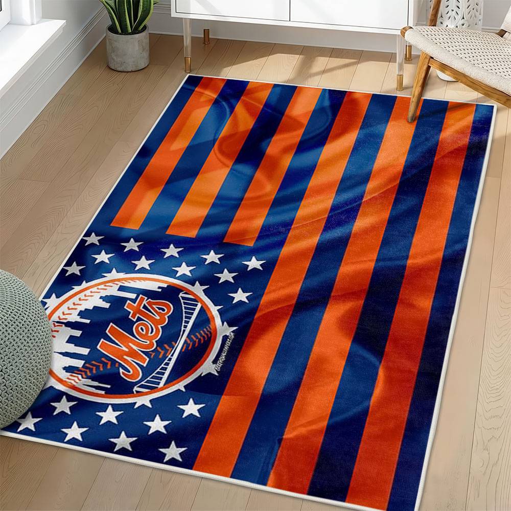MLB New York Mets Area Rug Non-Slip Baseball Carpet Home Decor Gift Idea For Fans NYM180