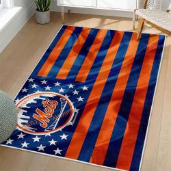 MLB New York Mets Area Rug Non-Slip Baseball Carpet Home Decor Gift Idea For Fans NYM180