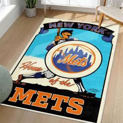 MLB New York Mets Area Rug Non-Slip Baseball Carpet Home Decor Gift Idea For Fans NYM181