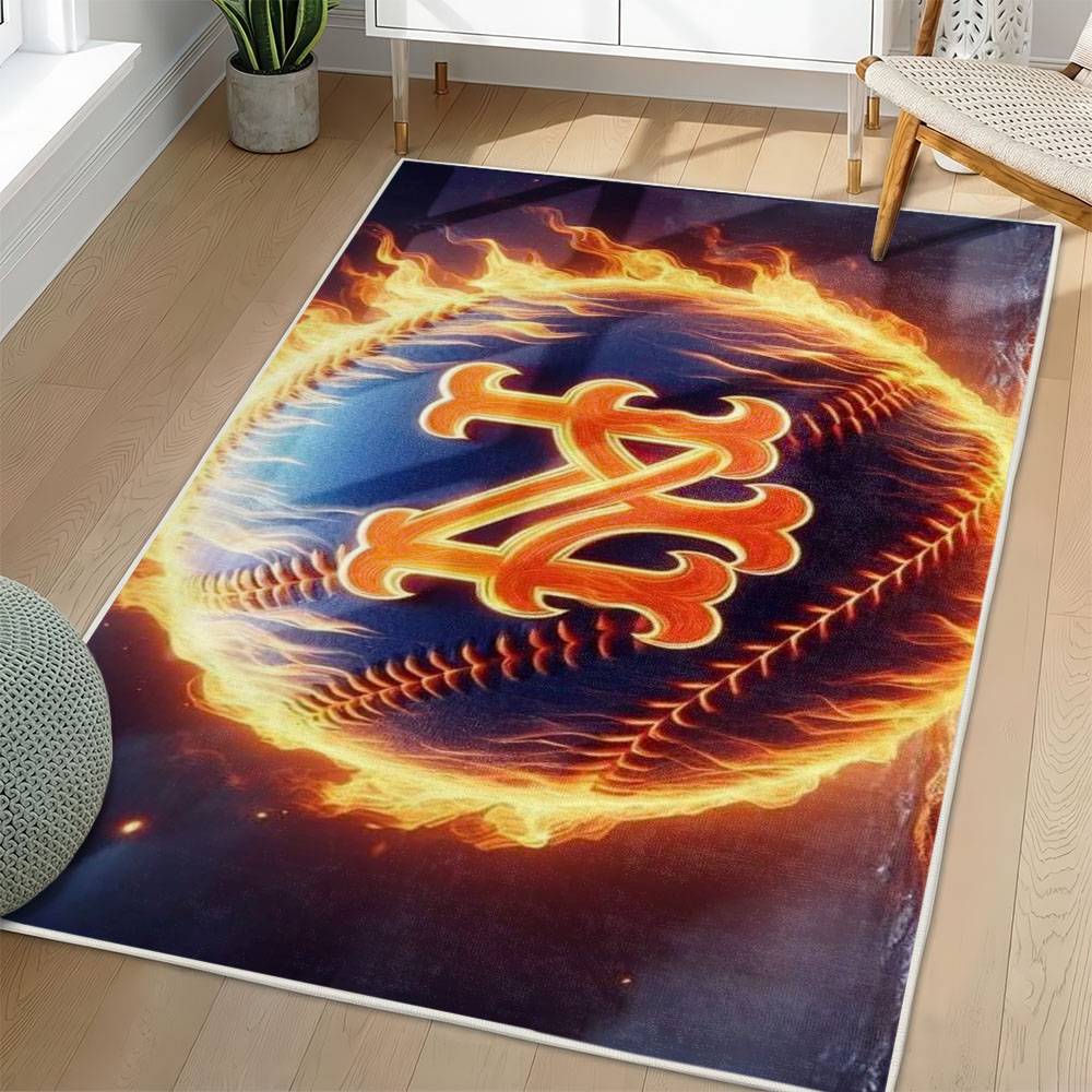 MLB New York Mets Area Rug Non-Slip Baseball Carpet Home Decor Gift Idea For Fans NYM182