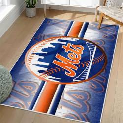 MLB New York Mets Area Rug Non-Slip Baseball Carpet Home Decor Gift Idea For Fans NYM186