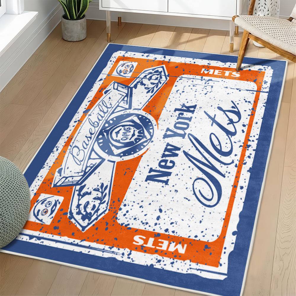 MLB New York Mets Area Rug Non-Slip Baseball Carpet Home Decor Gift Idea For Fans NYM187