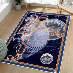 MLB New York Mets Area Rug Non-Slip Baseball Carpet Home Decor Gift Idea For Fans NYM188