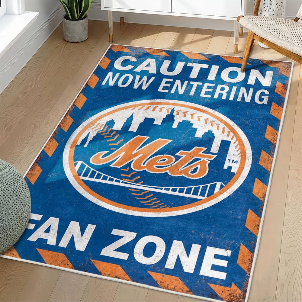 MLB New York Mets Area Rug Non-Slip Baseball Carpet Home Decor Gift Idea For Fans NYM189