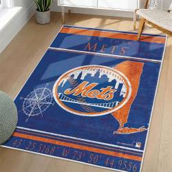 MLB New York Mets Area Rug Non-Slip Baseball Carpet Home Decor Gift Idea For Fans NYM194