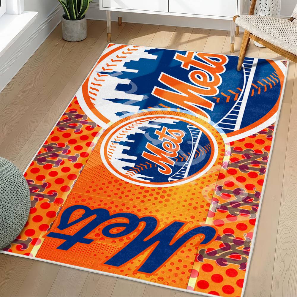 MLB New York Mets Area Rug Non-Slip Baseball Carpet Home Decor Gift Idea For Fans NYM201