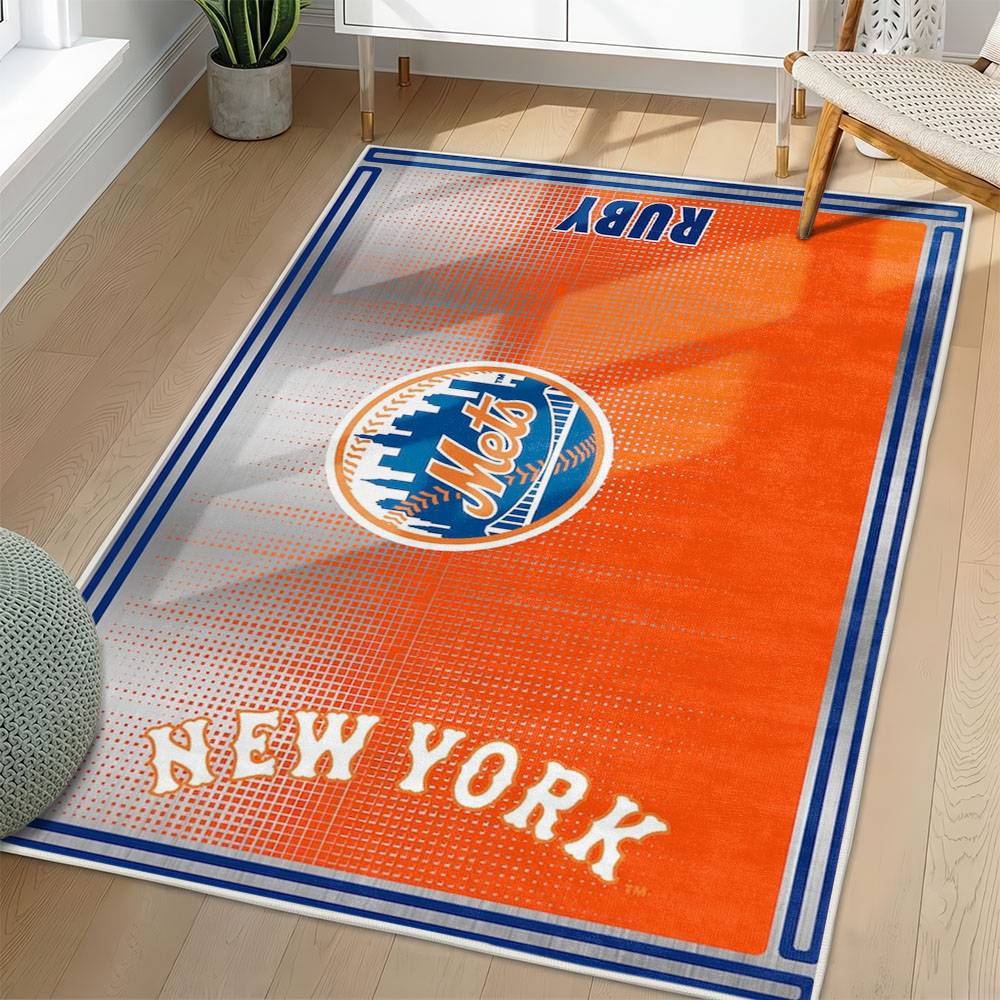 MLB New York Mets Area Rug Non-Slip Baseball Carpet Home Decor Gift Idea For Fans NYM207