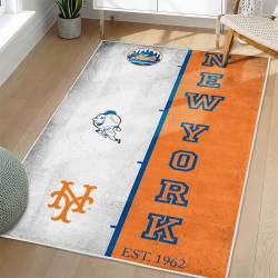MLB New York Mets Area Rug Non-Slip Baseball Carpet Home Decor Gift Idea For Fans NYM208