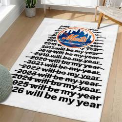 MLB New York Mets Area Rug Non-Slip Baseball Carpet Home Decor Gift Idea For Fans NYM21