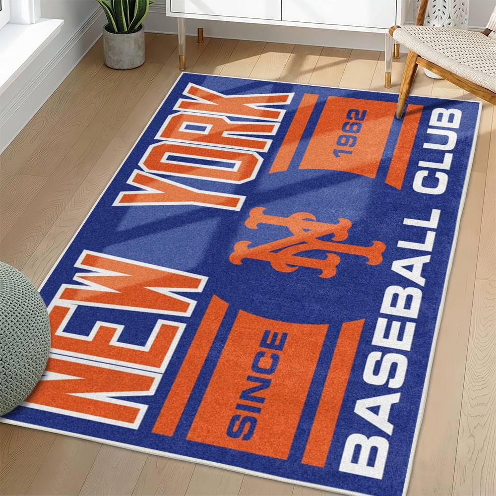 MLB New York Mets Area Rug Non-Slip Baseball Carpet Home Decor Gift Idea For Fans NYM212