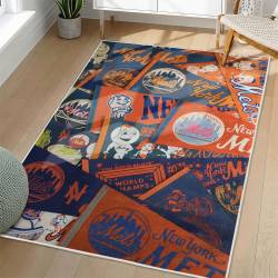 MLB New York Mets Area Rug Non-Slip Baseball Carpet Home Decor Gift Idea For Fans NYM215