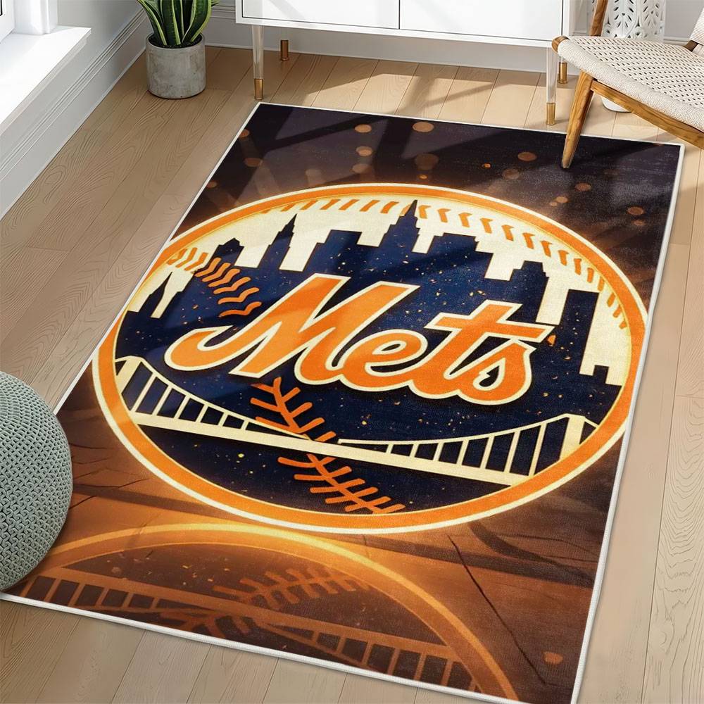MLB New York Mets Area Rug Non-Slip Baseball Carpet Home Decor Gift Idea For Fans NYM219
