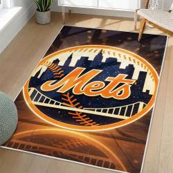 MLB New York Mets Area Rug Non-Slip Baseball Carpet Home Decor Gift Idea For Fans NYM219
