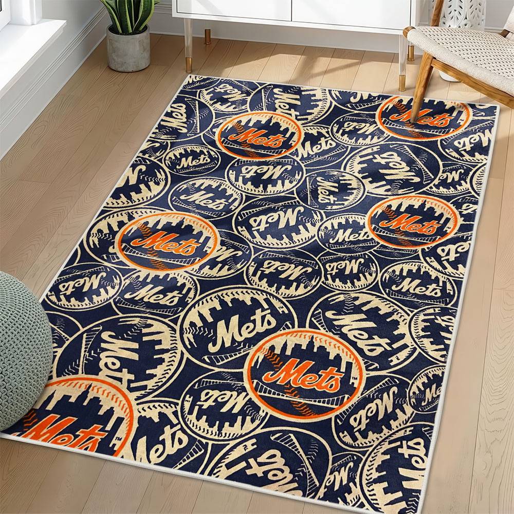 MLB New York Mets Area Rug Non-Slip Baseball Carpet Home Decor Gift Idea For Fans NYM22
