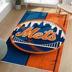 MLB New York Mets Area Rug Non-Slip Baseball Carpet Home Decor Gift Idea For Fans NYM221
