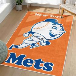 MLB New York Mets Area Rug Non-Slip Baseball Carpet Home Decor Gift Idea For Fans NYM223