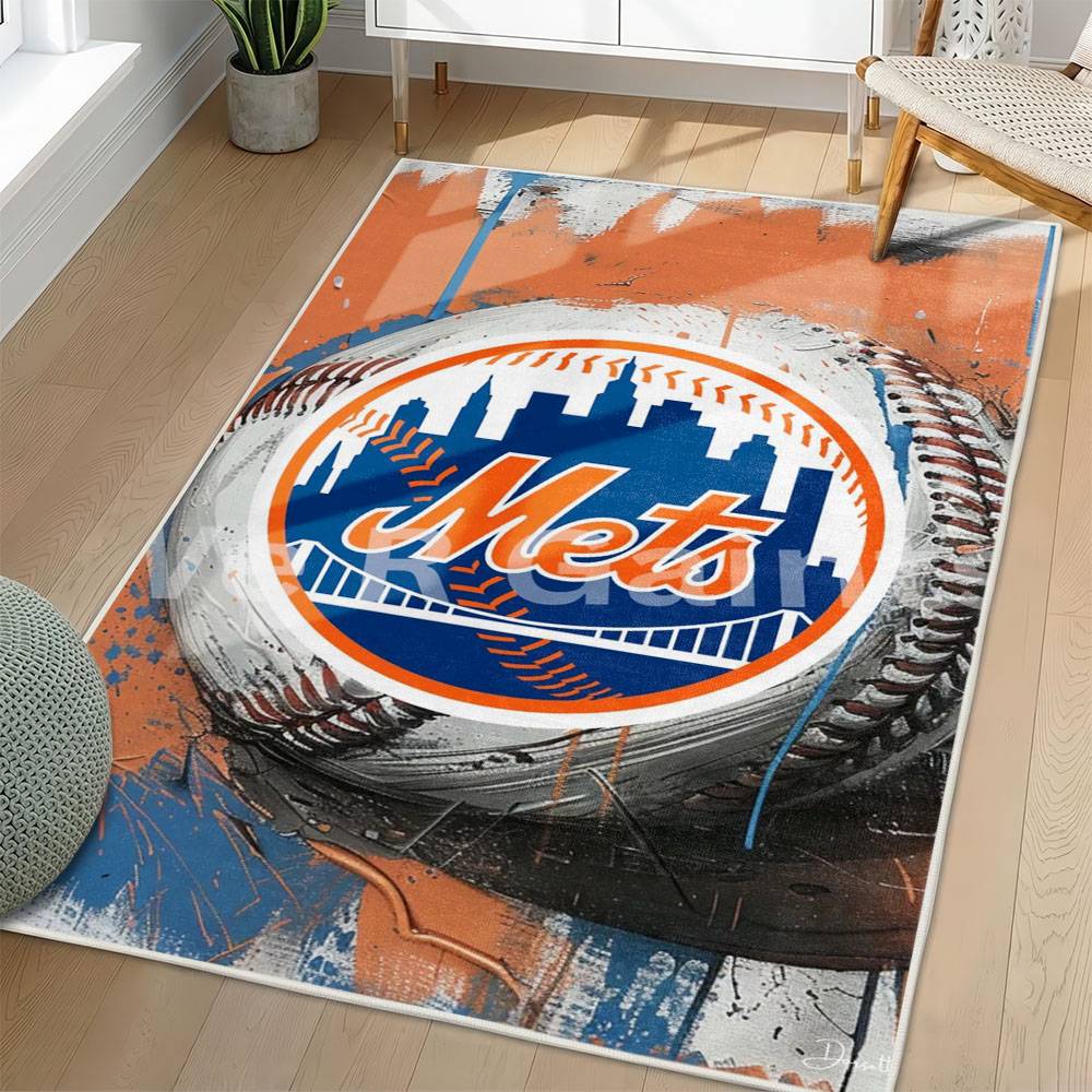MLB New York Mets Area Rug Non-Slip Baseball Carpet Home Decor Gift Idea For Fans NYM228
