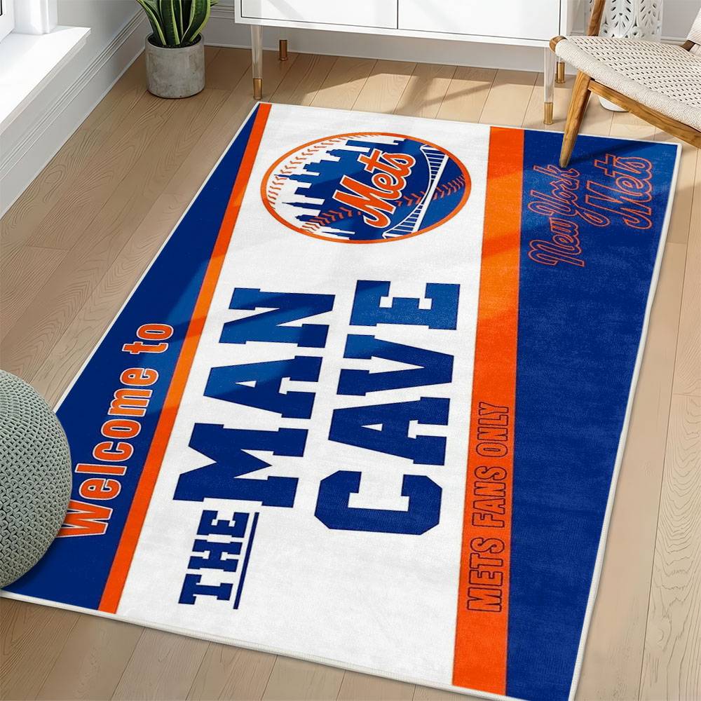MLB New York Mets Area Rug Non-Slip Baseball Carpet Home Decor Gift Idea For Fans NYM229