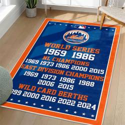 MLB New York Mets Area Rug Non-Slip Baseball Carpet Home Decor Gift Idea For Fans NYM230