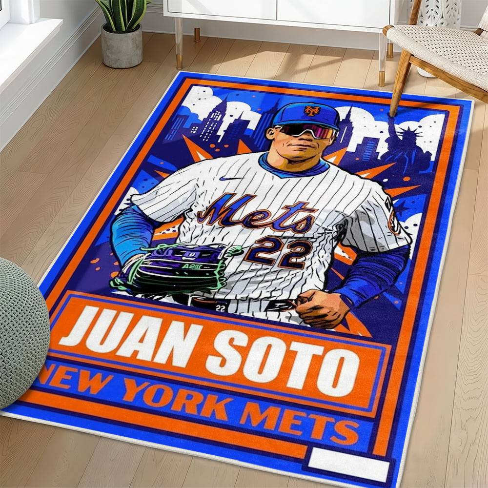 MLB New York Mets Area Rug Non-Slip Baseball Carpet Home Decor Gift Idea For Fans NYM231