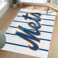 MLB New York Mets Area Rug Non-Slip Baseball Carpet Home Decor Gift Idea For Fans NYM233