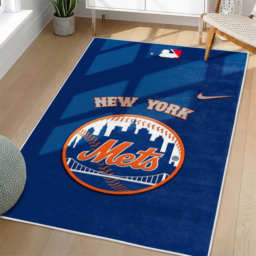 MLB New York Mets Area Rug Non-Slip Baseball Carpet Home Decor Gift Idea For Fans NYM235