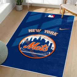 MLB New York Mets Area Rug Non-Slip Baseball Carpet Home Decor Gift Idea For Fans NYM235