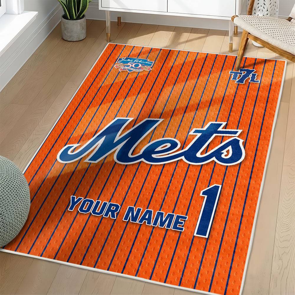 MLB New York Mets Area Rug Non-Slip Baseball Carpet Home Decor Gift Idea For Fans NYM236