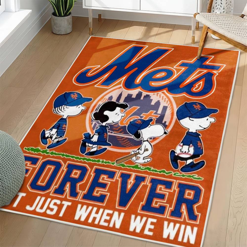MLB New York Mets Area Rug Non-Slip Baseball Carpet Home Decor Gift Idea For Fans NYM238