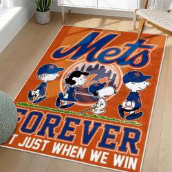 MLB New York Mets Area Rug Non-Slip Baseball Carpet Home Decor Gift Idea For Fans NYM238