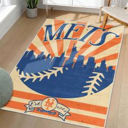 MLB New York Mets Area Rug Non-Slip Baseball Carpet Home Decor Gift Idea For Fans NYM242