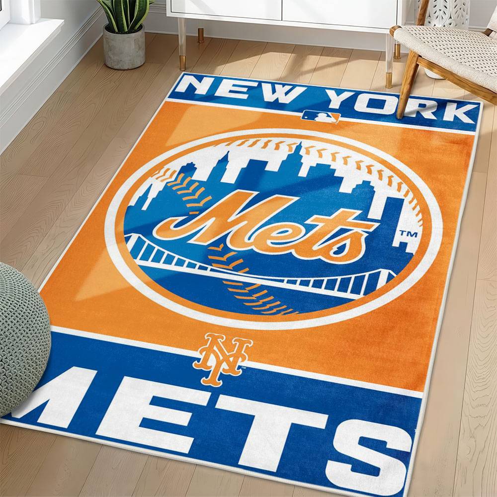 MLB New York Mets Area Rug Non-Slip Baseball Carpet Home Decor Gift Idea For Fans NYM25