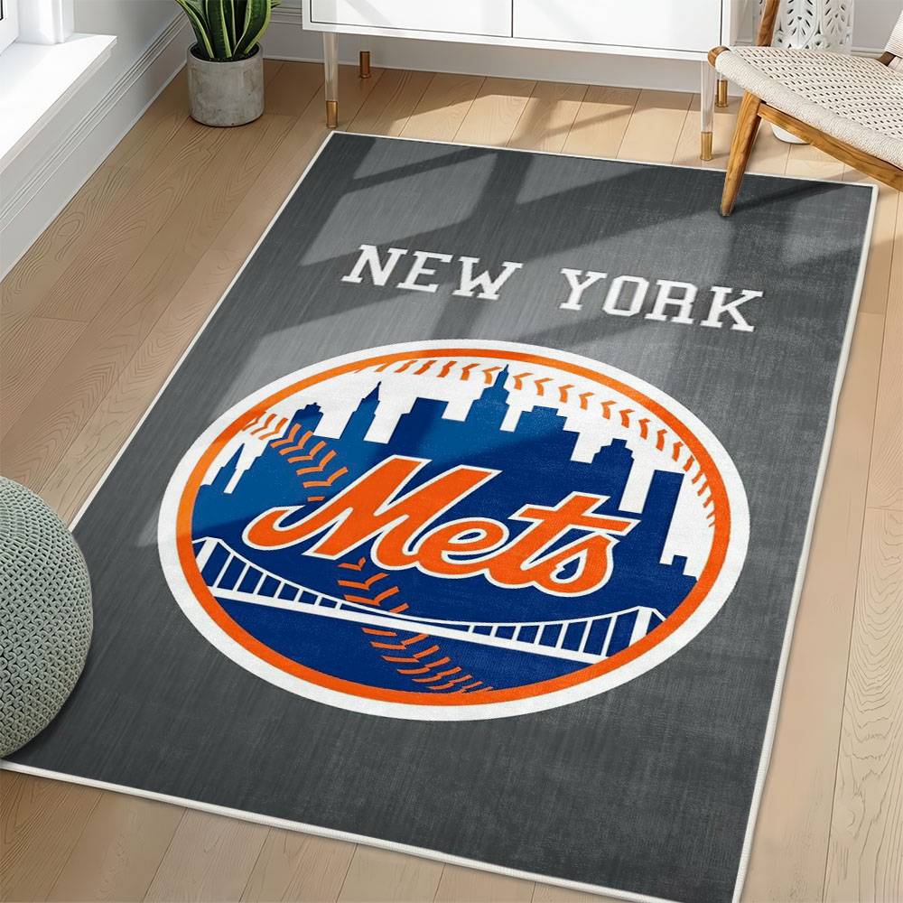 MLB New York Mets Area Rug Non-Slip Baseball Carpet Home Decor Gift Idea For Fans NYM26