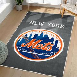 MLB New York Mets Area Rug Non-Slip Baseball Carpet Home Decor Gift Idea For Fans NYM26