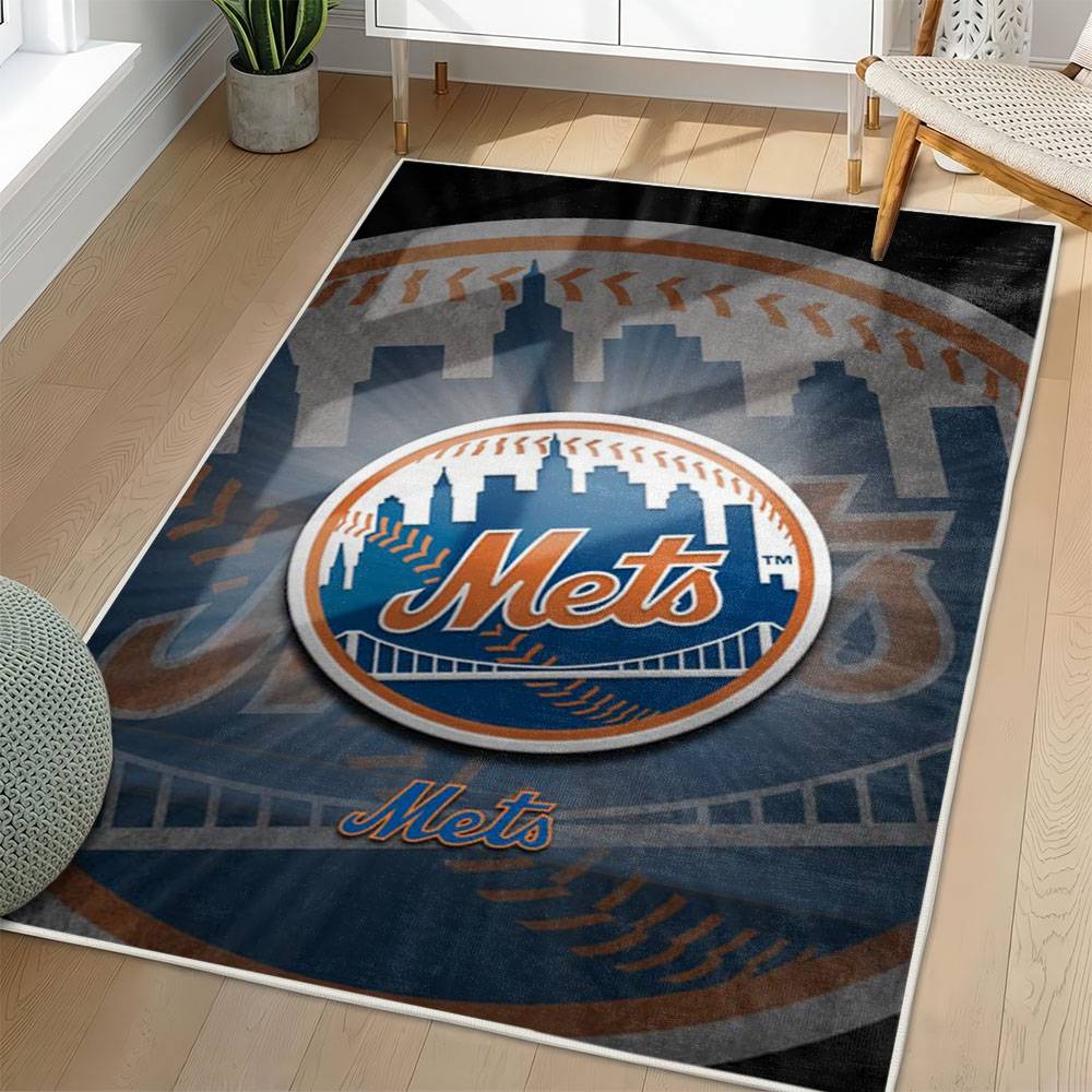 MLB New York Mets Area Rug Non-Slip Baseball Carpet Home Decor Gift Idea For Fans NYM37