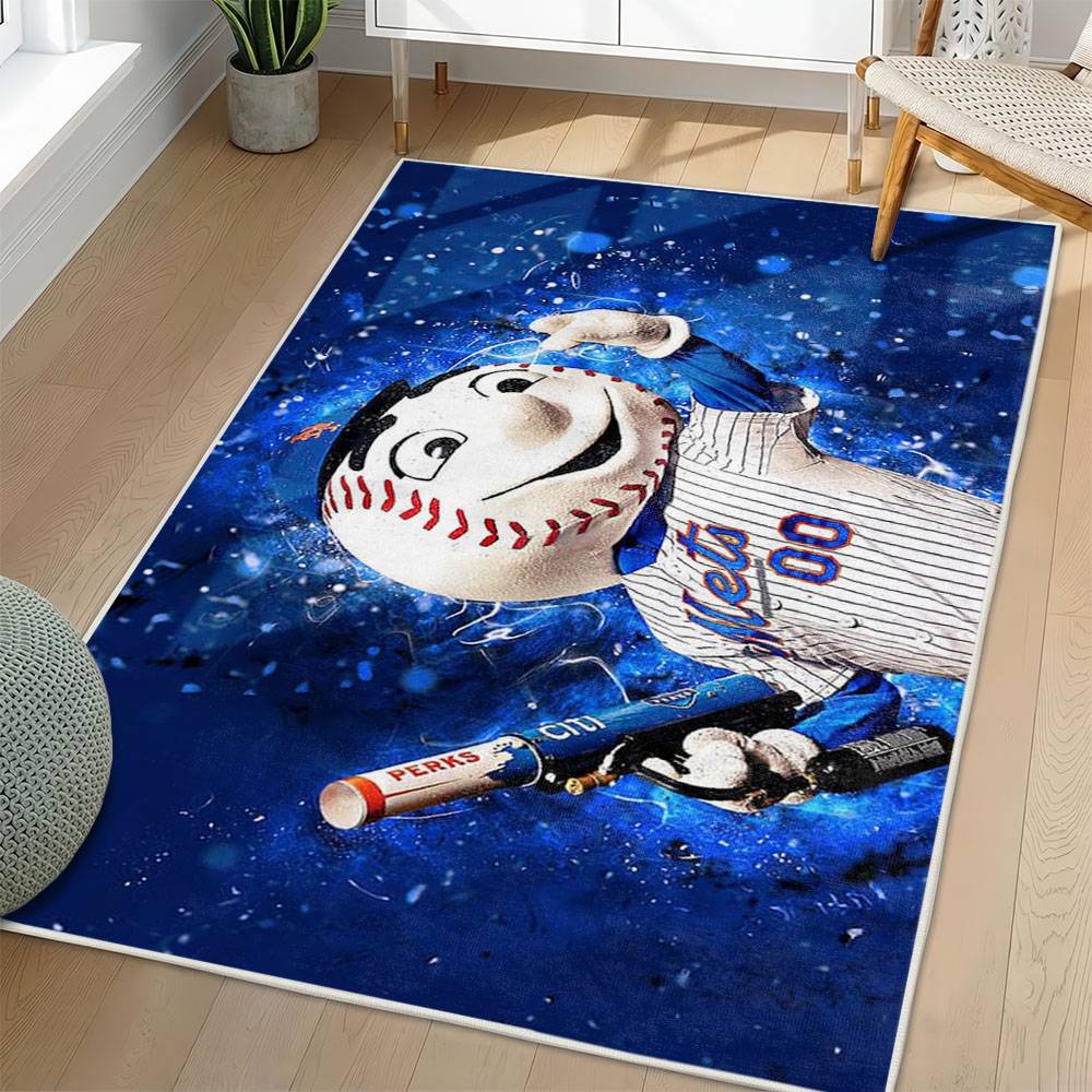 MLB New York Mets Area Rug Non-Slip Baseball Carpet Home Decor Gift Idea For Fans NYM4