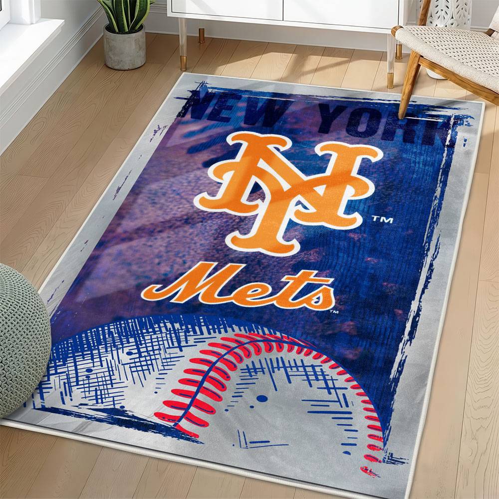 MLB New York Mets Area Rug Non-Slip Baseball Carpet Home Decor Gift Idea For Fans NYM42