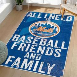 MLB New York Mets Area Rug Non-Slip Baseball Carpet Home Decor Gift Idea For Fans NYM47
