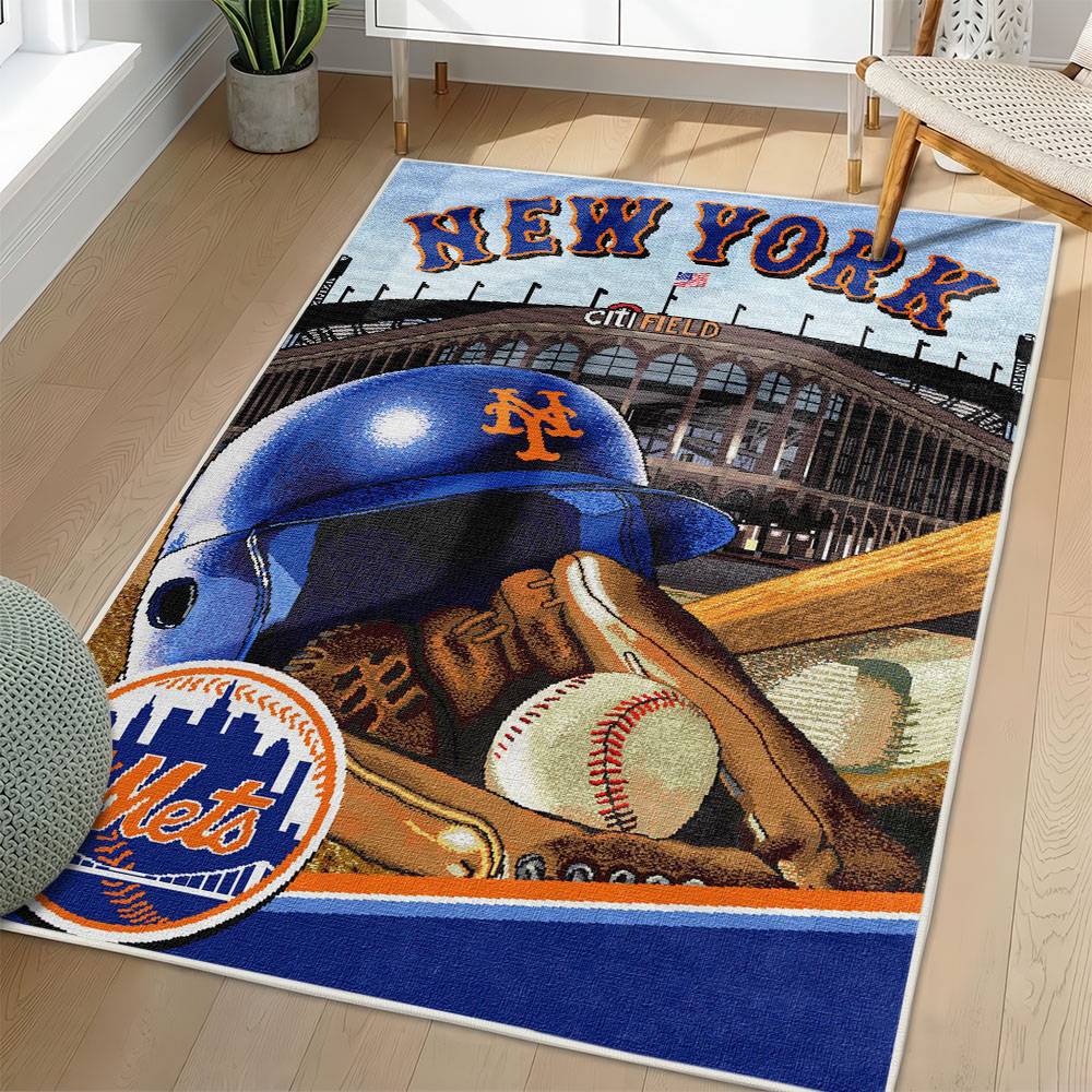 MLB New York Mets Area Rug Non-Slip Baseball Carpet Home Decor Gift Idea For Fans NYM49