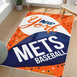 MLB New York Mets Area Rug Non-Slip Baseball Carpet Home Decor Gift Idea For Fans NYM53