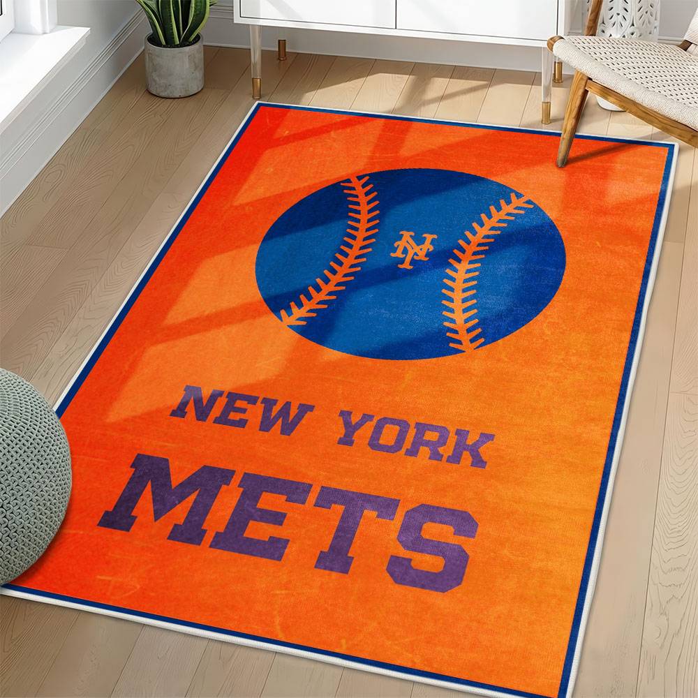 MLB New York Mets Area Rug Non-Slip Baseball Carpet Home Decor Gift Idea For Fans NYM54