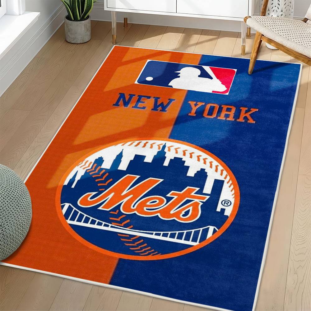 MLB New York Mets Area Rug Non-Slip Baseball Carpet Home Decor Gift Idea For Fans NYM56
