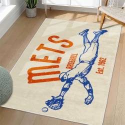 MLB New York Mets Area Rug Non-Slip Baseball Carpet Home Decor Gift Idea For Fans NYM57