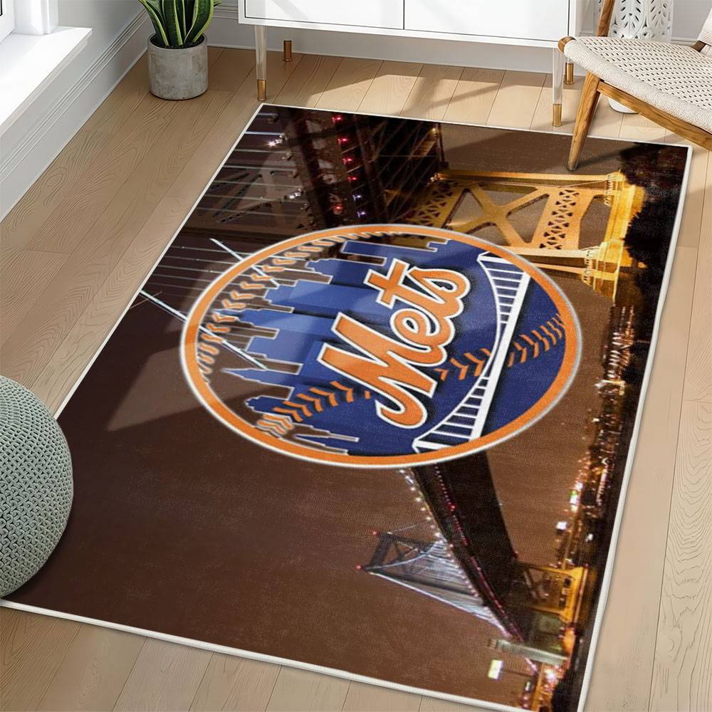MLB New York Mets Area Rug Non-Slip Baseball Carpet Home Decor Gift Idea For Fans NYM58