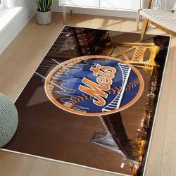 MLB New York Mets Area Rug Non-Slip Baseball Carpet Home Decor Gift Idea For Fans NYM58